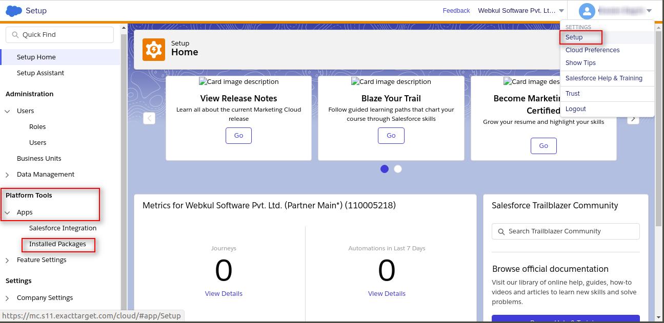 BigCommerce Marketing Cloud Connector credentials