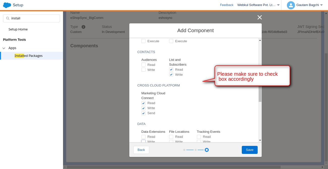 BigCommerce Marketing Cloud Connector credentials