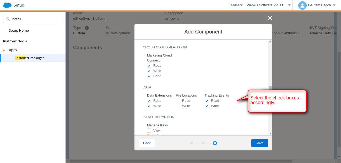 BigCommerce Marketing Cloud Connector credentials