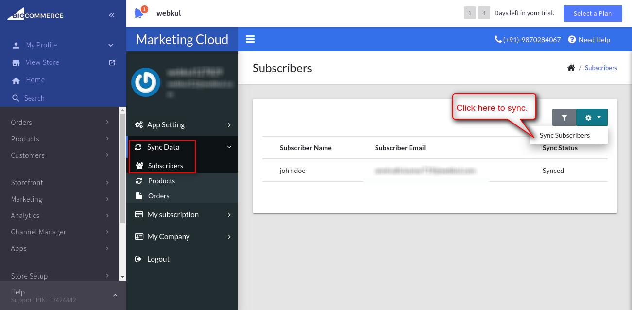 BigCommerce Marketing Cloud Connector - sync data option