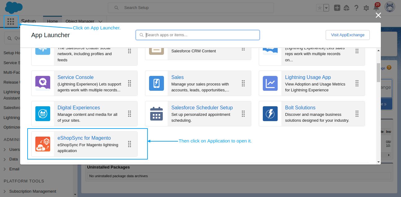 App-launcher-to-open-Salesforce-Magento-2-connector
