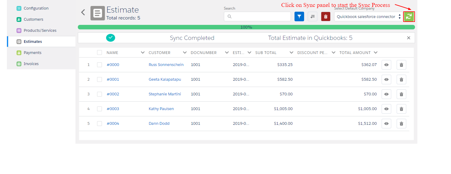 Estimate settings