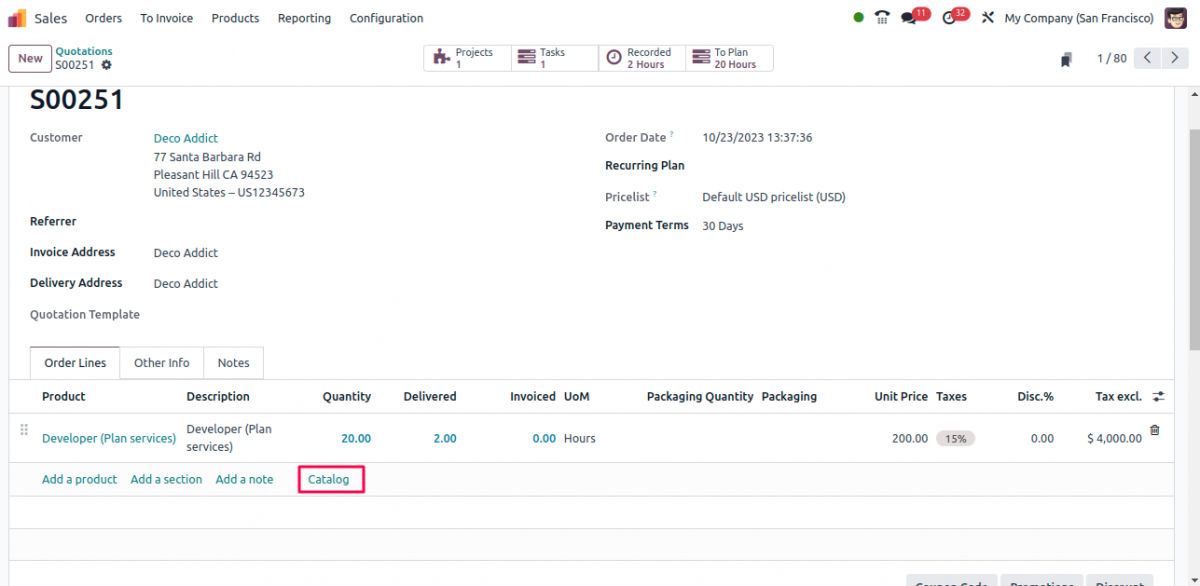 Odoo 17 quotation