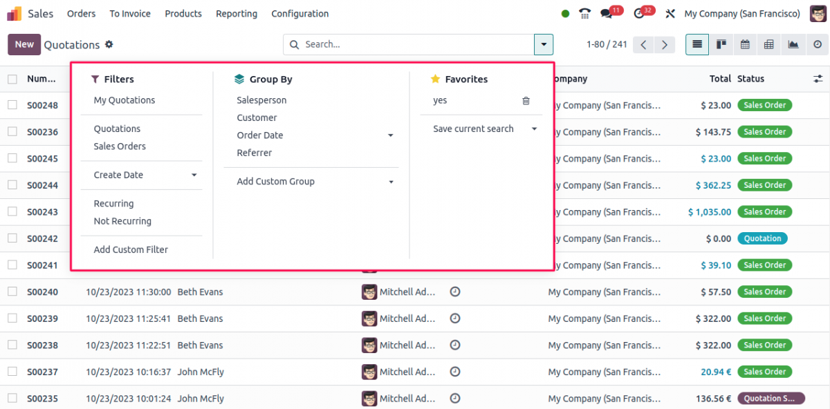 Odoo 17 search enhance feature