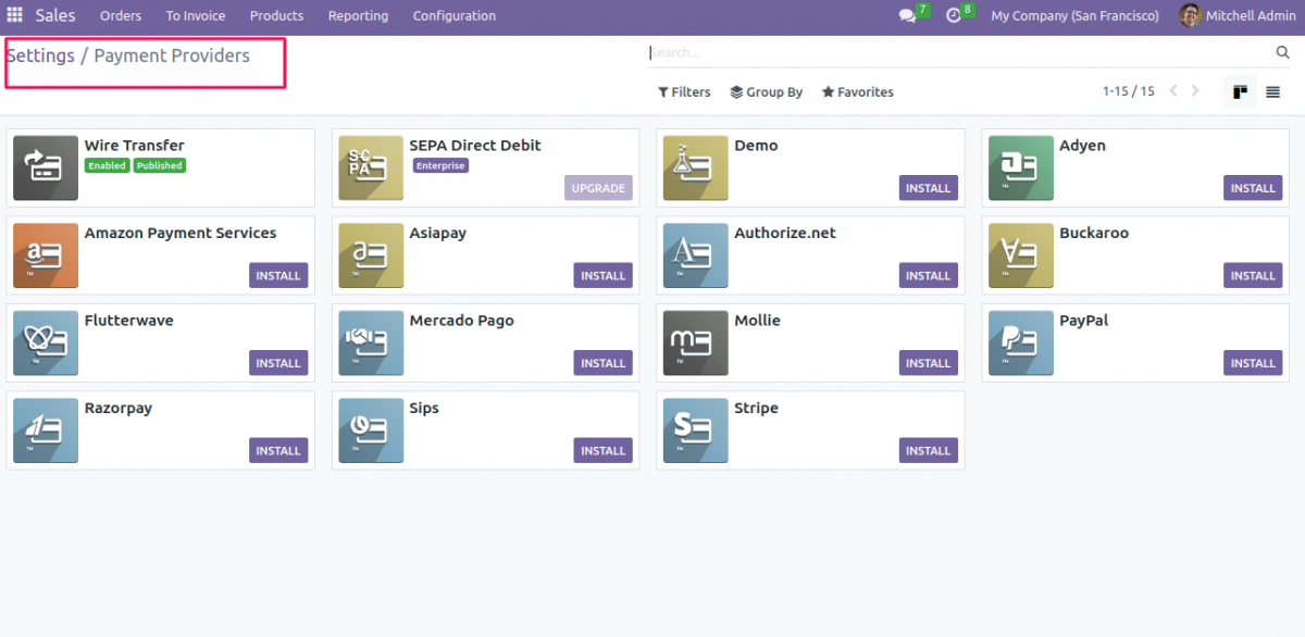 Odoo 16 payment