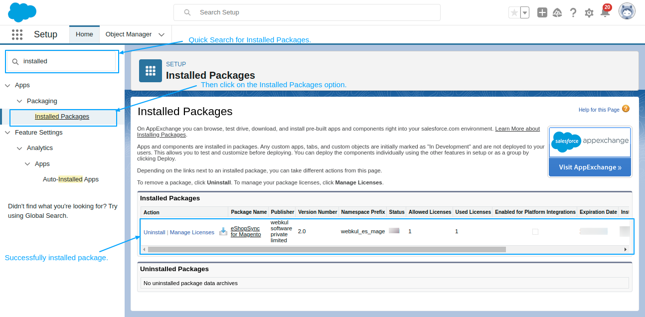 Installed-Packages-Salesforce-magento-2