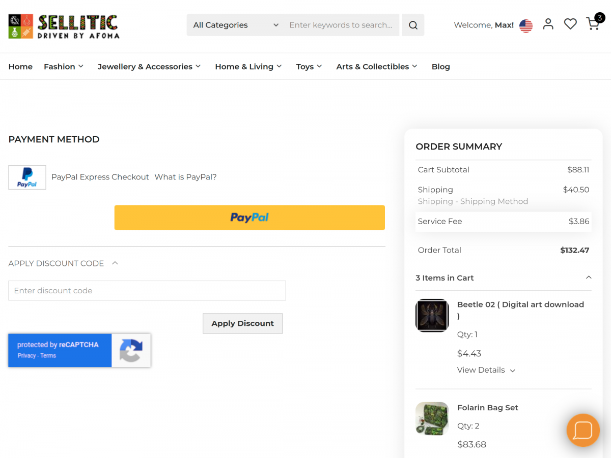 artisans online marketplace payment