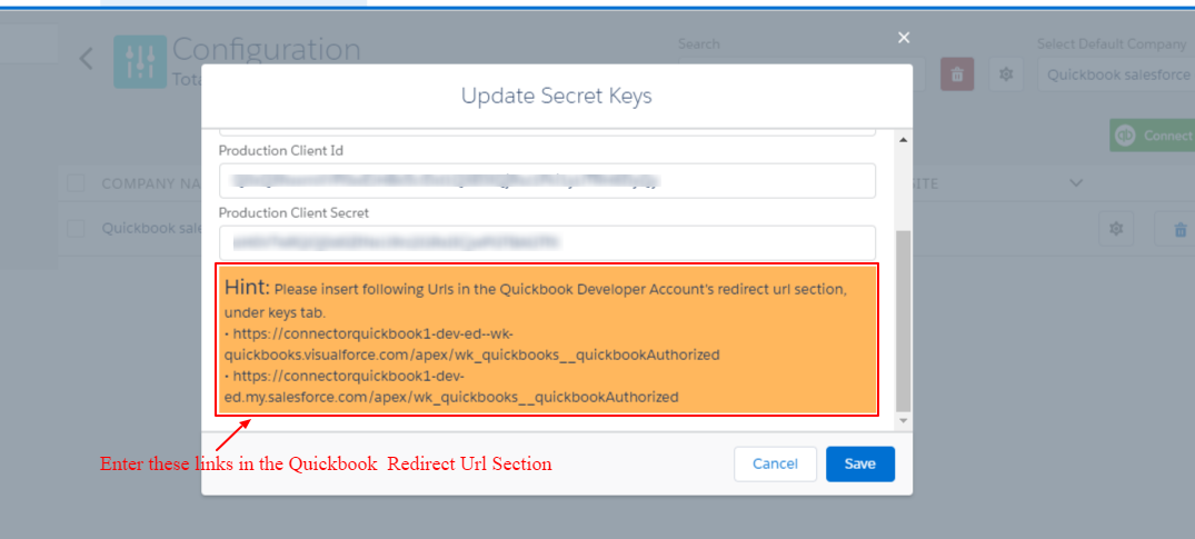 Redirect url settings