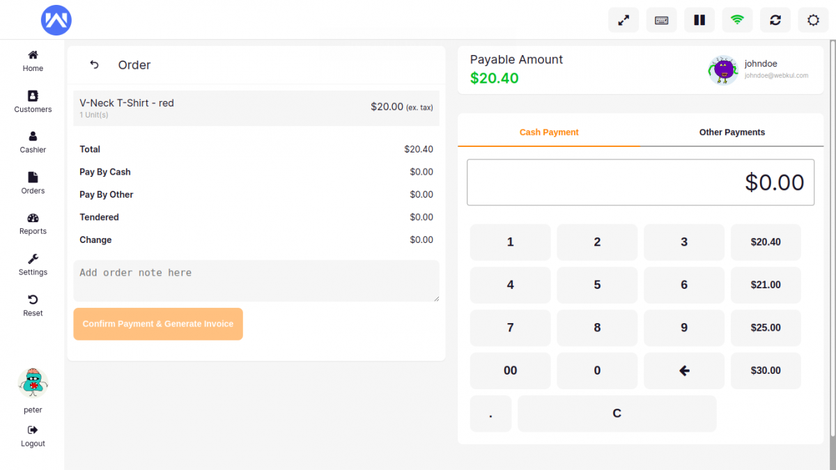 checkout order