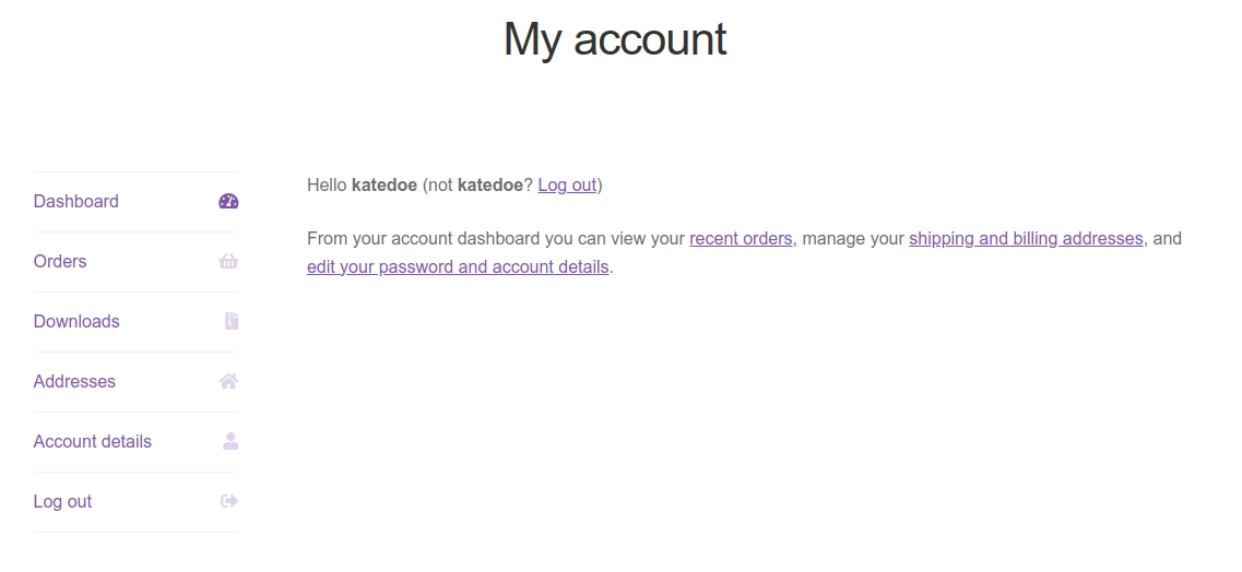 my account section